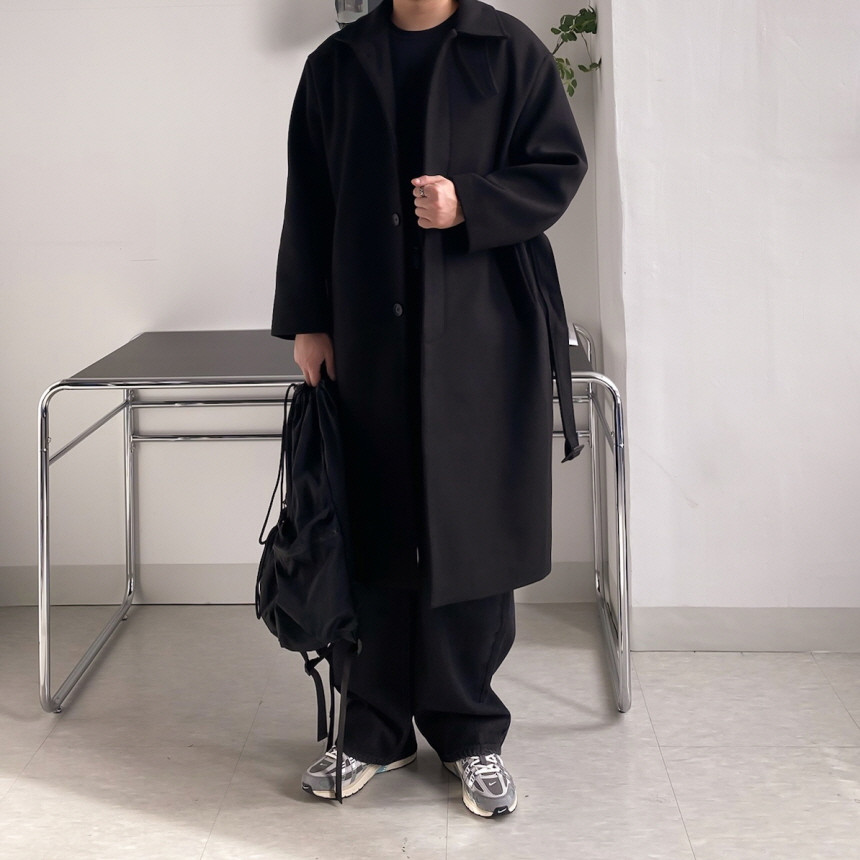[당일출고/국내생산] 울 캐시라이크 롱 발마칸 코트 3color 오버핏 로브 123cm 상세 이미지 35