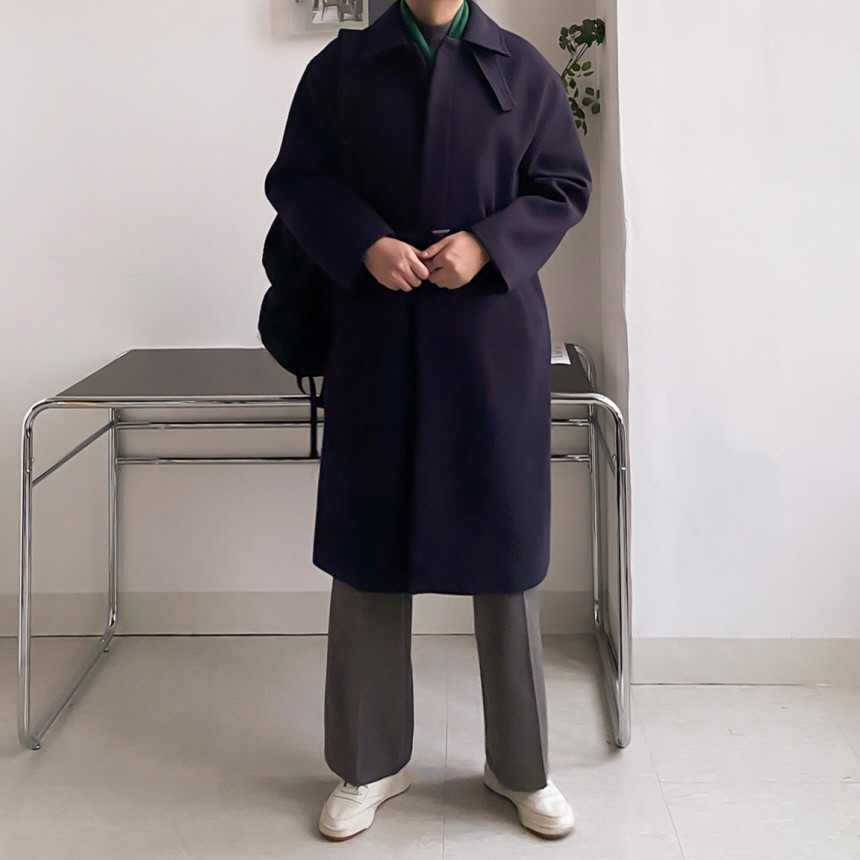 [당일출고/국내생산] 울 캐시라이크 롱 발마칸 코트 3color 오버핏 로브 123cm 상세 이미지 46