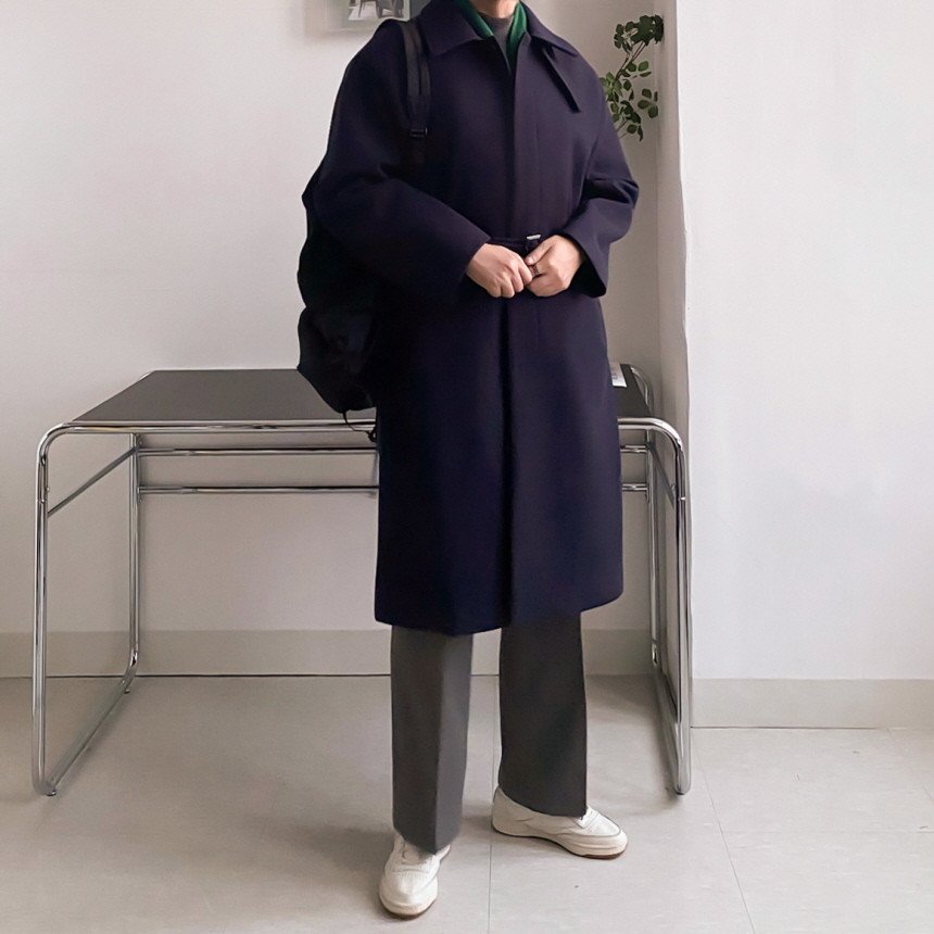 [당일출고/국내생산] 울 캐시라이크 롱 발마칸 코트 3color 오버핏 로브 123cm 상세 이미지 47