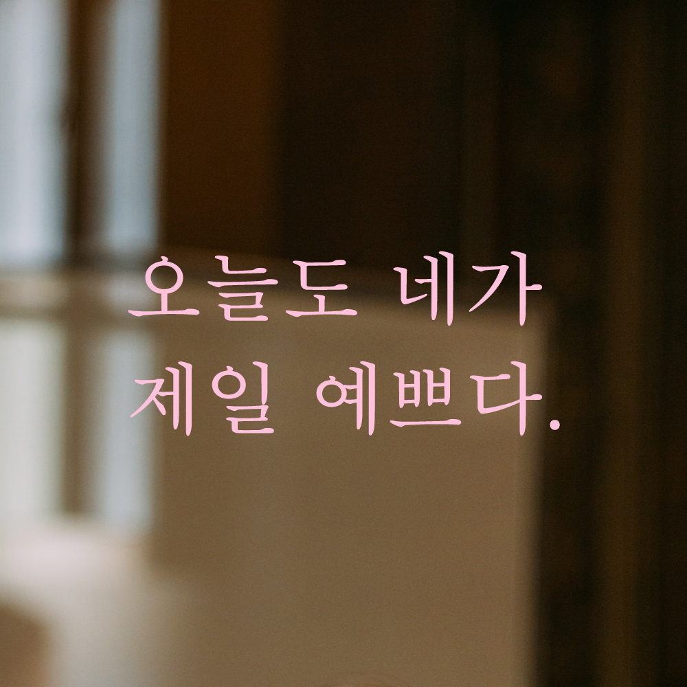 레터링 스티커 오늘도 네가 제일 예쁘다 검정S - 상세 이미지 4