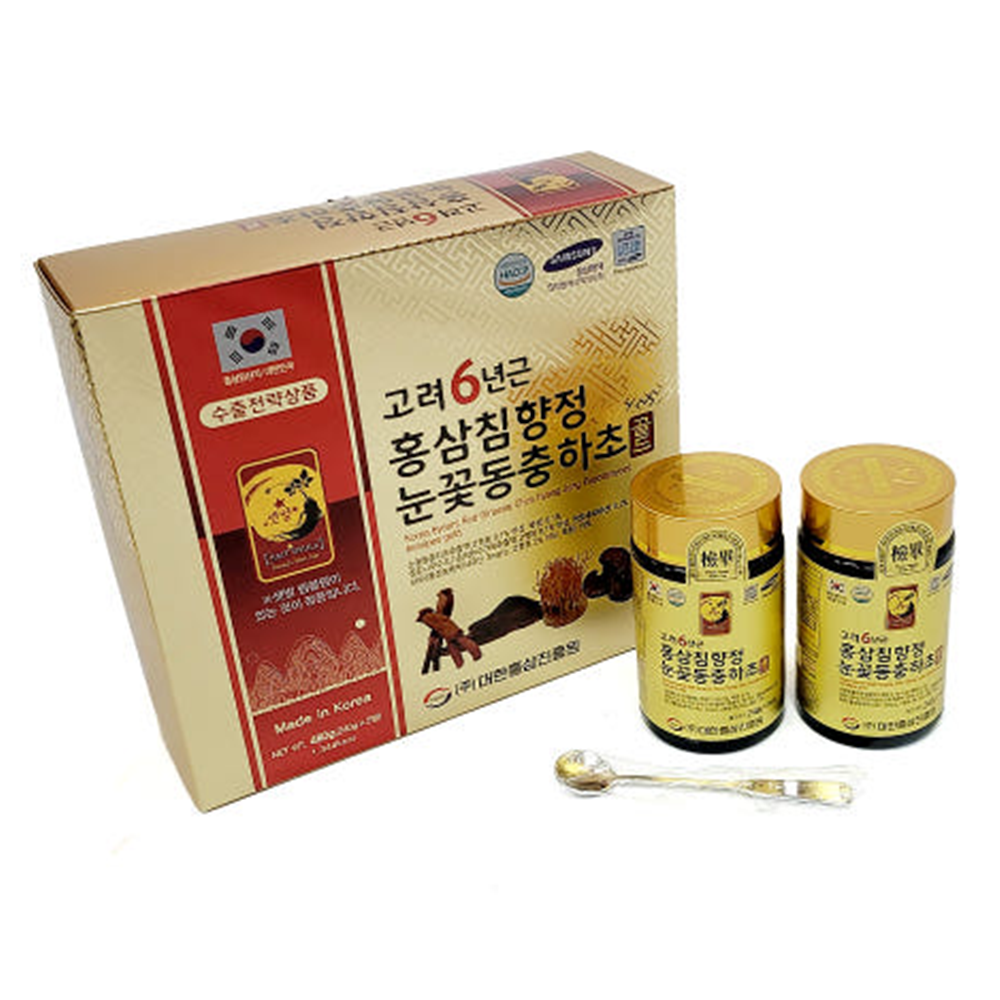 대한홍삼진흥원 홍삼침향정 프리미엄 눈꽃동충하초 골드 240g 2병 : 온라인팜스토어