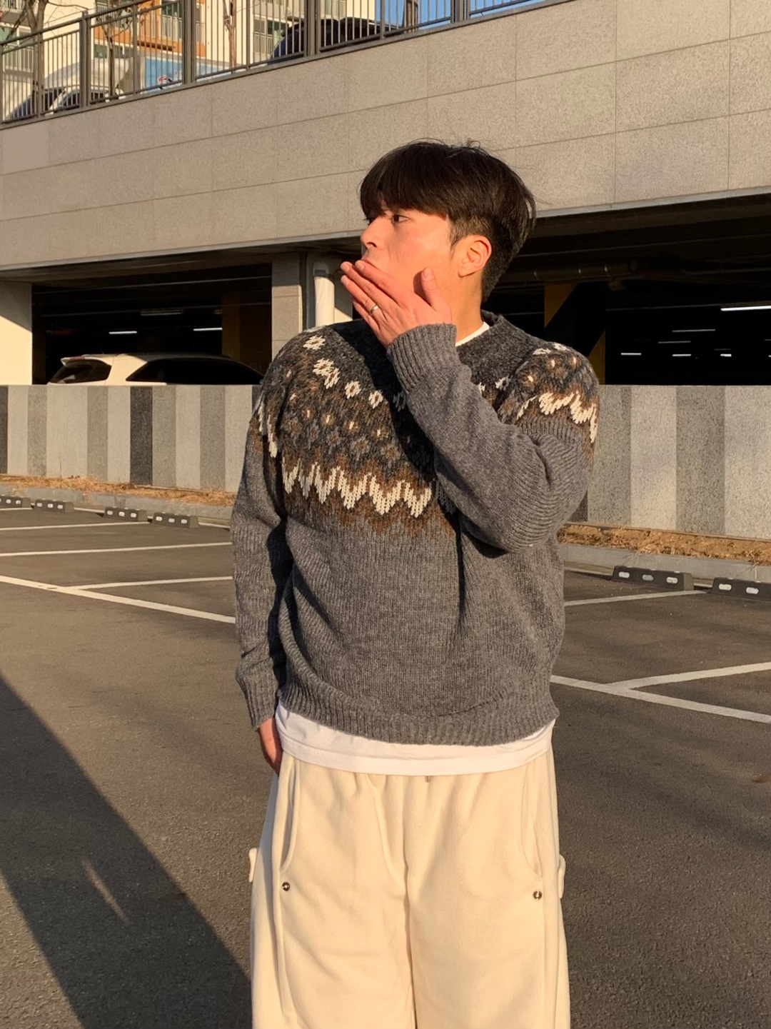 눈꽃 노르딕니트 빈티지 노르딕스웨터 오버핏 커플니트 이미지 7