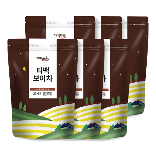 30티백 차예마을 보이차 해만차창 노동지 보이산차 30g, 6개 - 상품 이미지