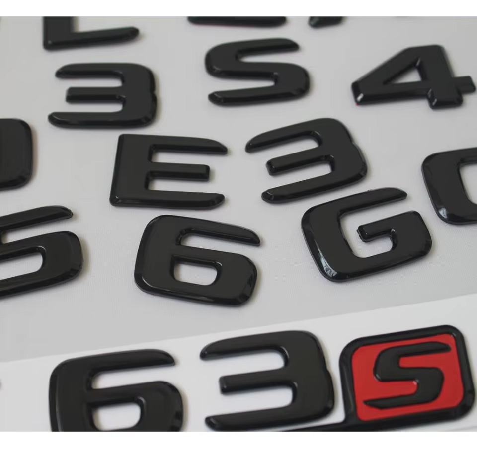 메르세데스 벤츠 X253 X254 GLC43 GLC53 GLC63 AMG GLC300 GLC350 V8 BITURBO 용 반짝이는 광택 블랙 트렁크 문자 엠블럼 : 돈나무20