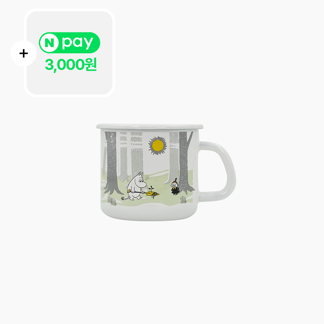 [에지리x무민] 포레스트 법랑 머그컵 550ml, 그린 - 상품 이미지