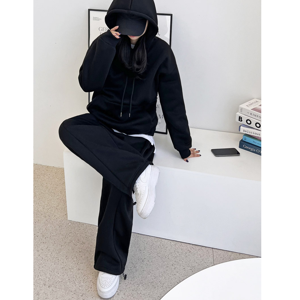 양기모트레이닝 겨울 셋업 양털 커플 여자 트레이닝복 세트 - 상세 이미지 5