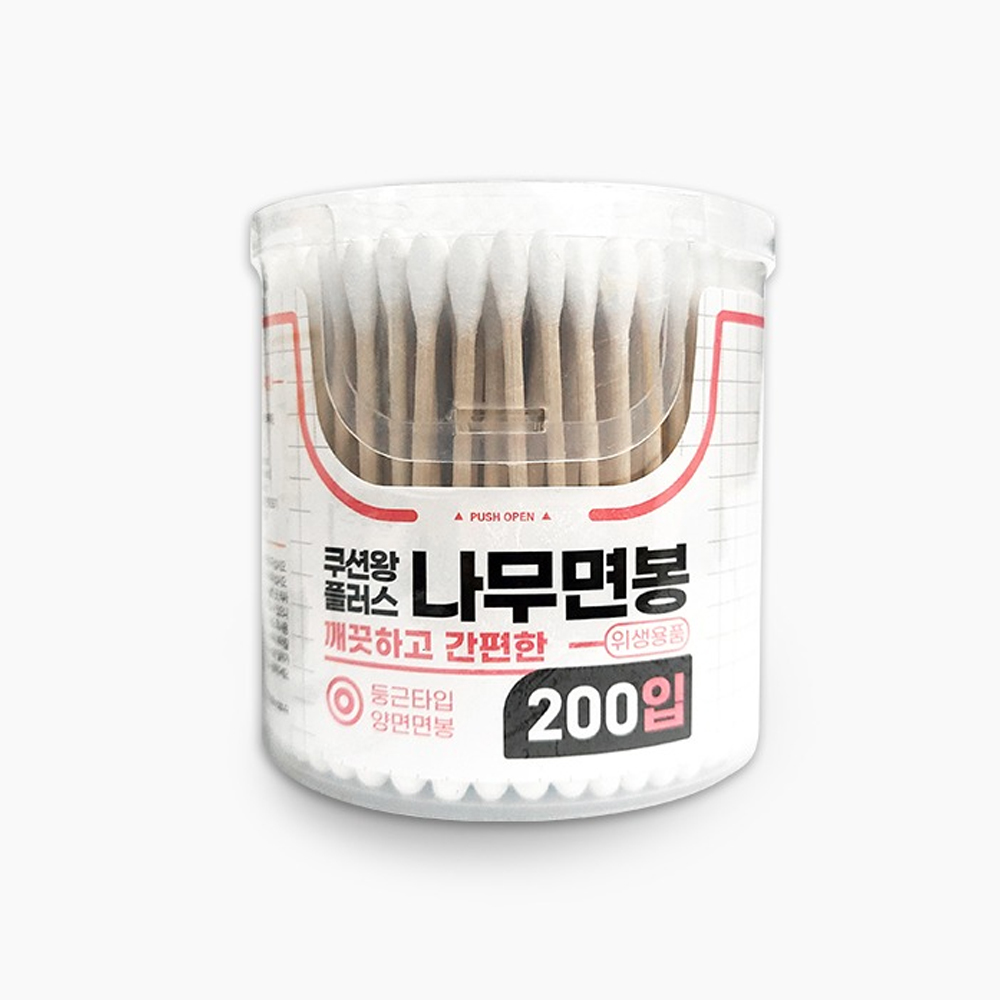 회오리 나무면봉 화장 여드름 엠보형 400입 X 5개 총 2000개 이미지 2