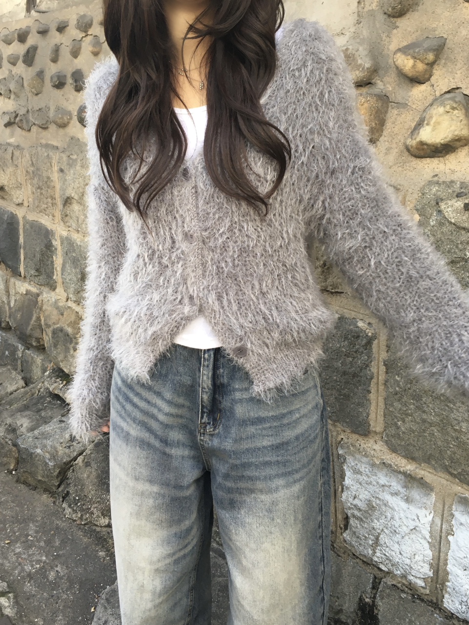 캐츠 솔잎 앙고라 버튼 루즈 가디건 (7color) 상세 이미지 19