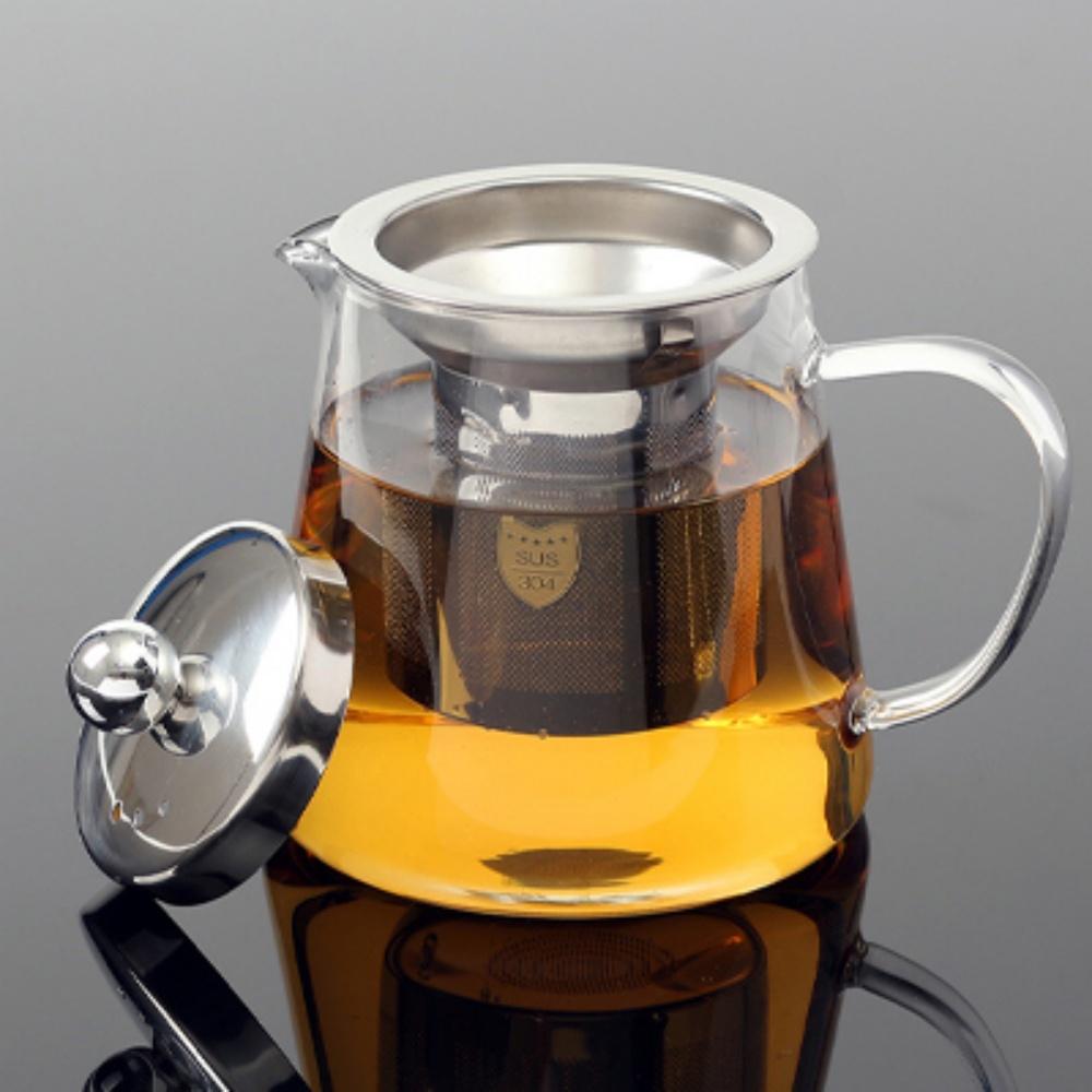 차 내리는 주전자 티팟 내열유리 차 주전자 600ml - 메인 이미지