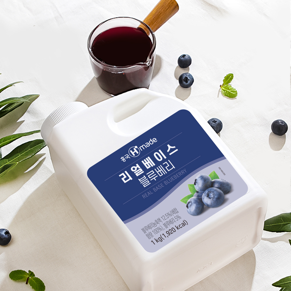 흥국 리얼 베이스 블루베리 1kg 2개 스무디 에이드 카페 - 상세 이미지 4
