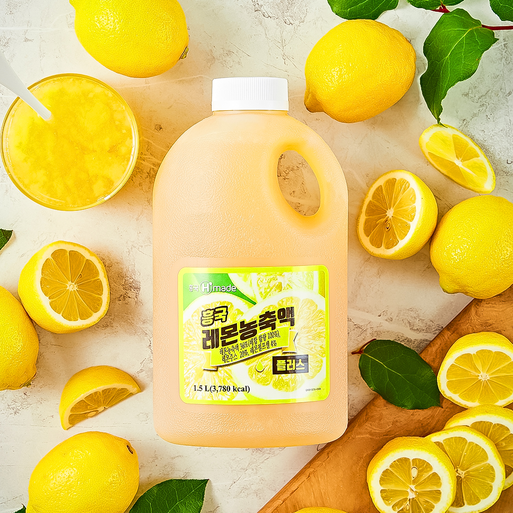 흥국 레몬 농축액 플러스 1.5L 2개 에이드 원액 시럽 - 상세 이미지 2