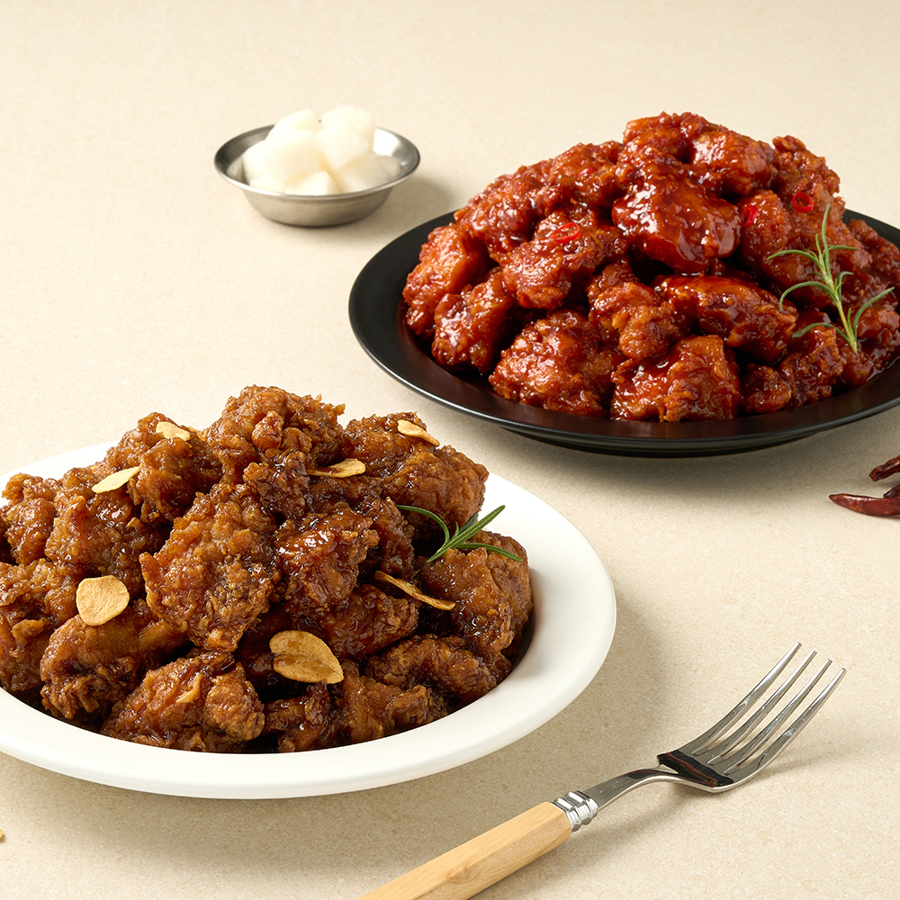 [99eats x  멕시카나 ]  더   바삭한   닭강정  500g 2 종 ( 매콤 / 마늘 )