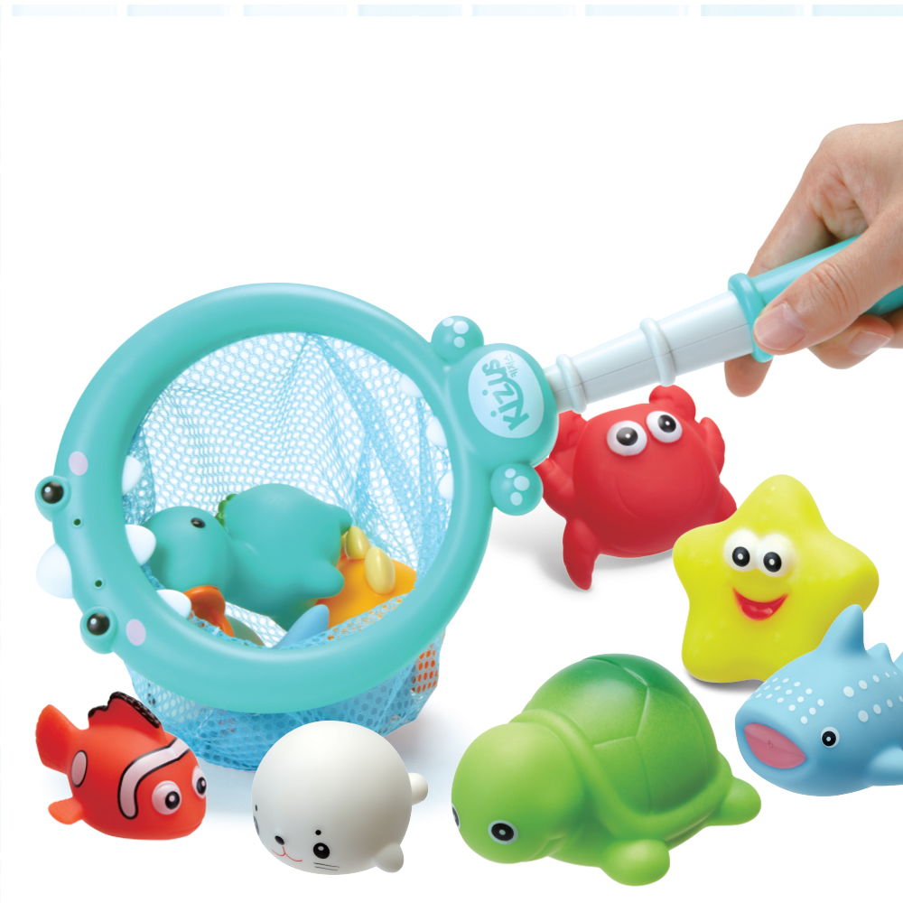 키저스 LED 낚시대 뜰채 10종세트 아기 유아 물놀이 목욕놀이 장난감 선물
