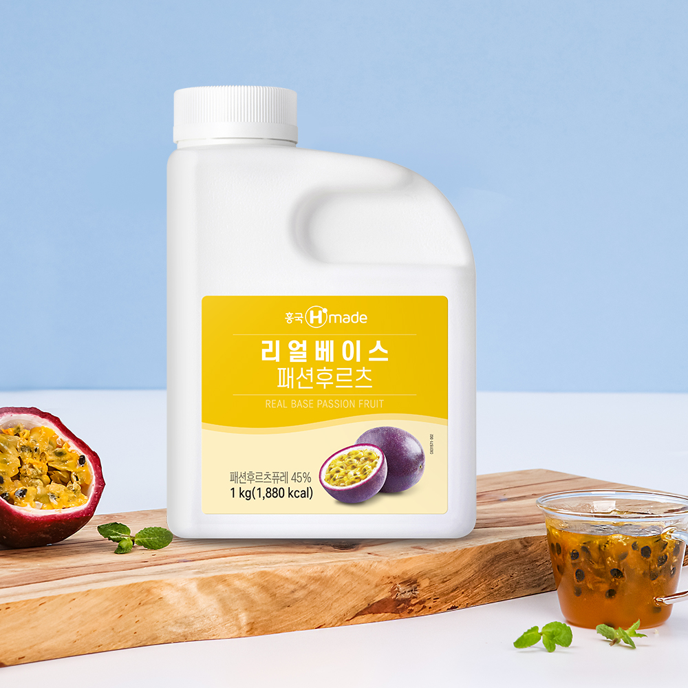 흥국 리얼 베이스 패션후르츠 1kg 2개 과육 에이드