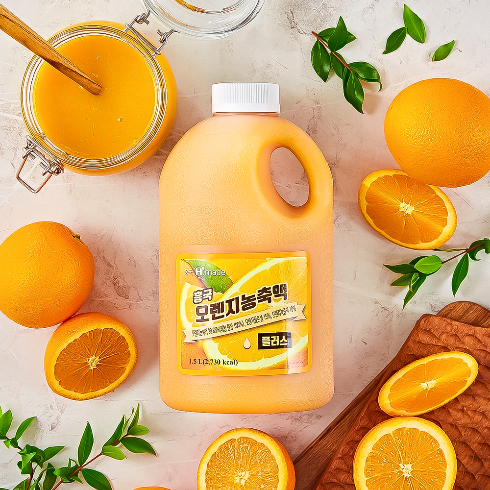흥국 오렌지농축액 플러스 1.5L 2개 에이드 원액 주스 - 상세 이미지 2