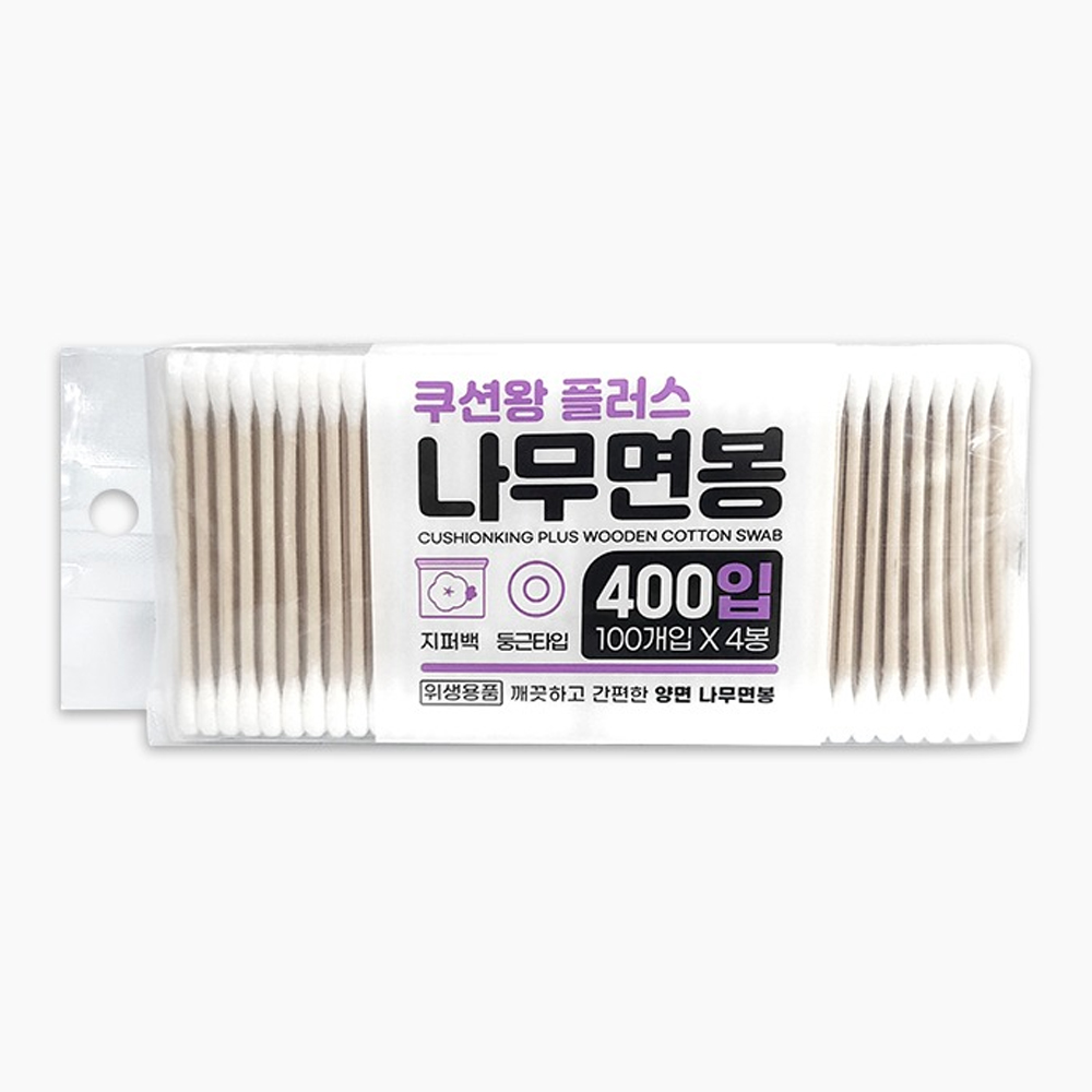 회오리 나무면봉 화장 여드름 엠보형 400입 X 5개 총 2000개 이미지 4