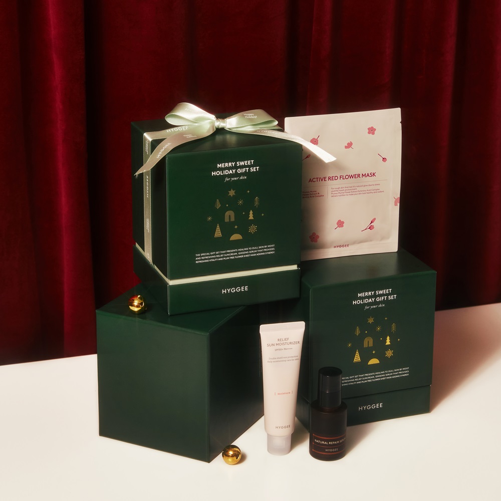 휘게 메리 스윗 홀리데이 기프트 세트(리페어30ml+릴리프 선 모이스처라이저 50ml + 액티브레드플라워 마스크 10매) - 상세 이미지 2