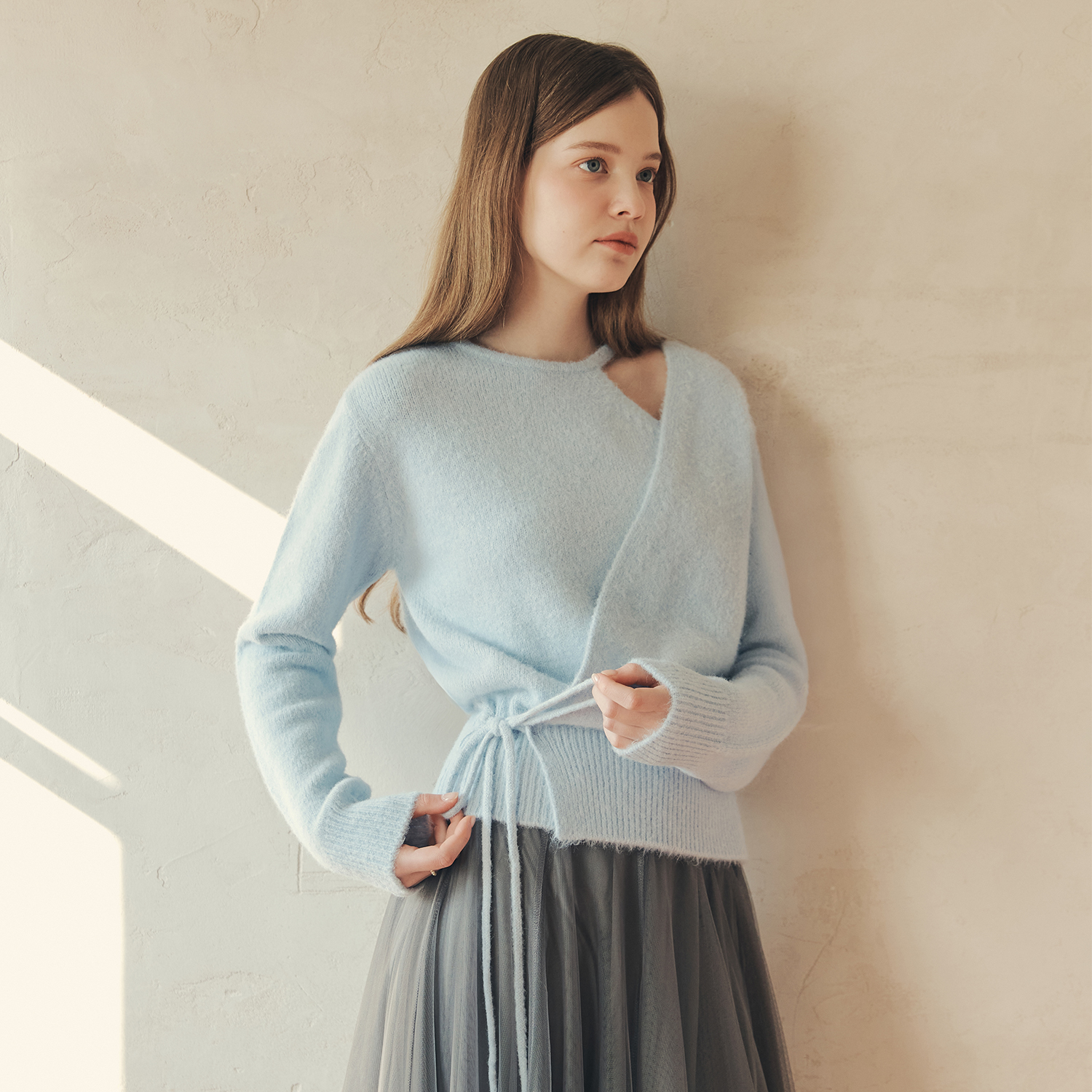 [제로스트릿][김유정 착용][7컬러] 울 블렌딩 랩 스웨터 WOOL BLENDING WRAP SWEATER 이미지 3