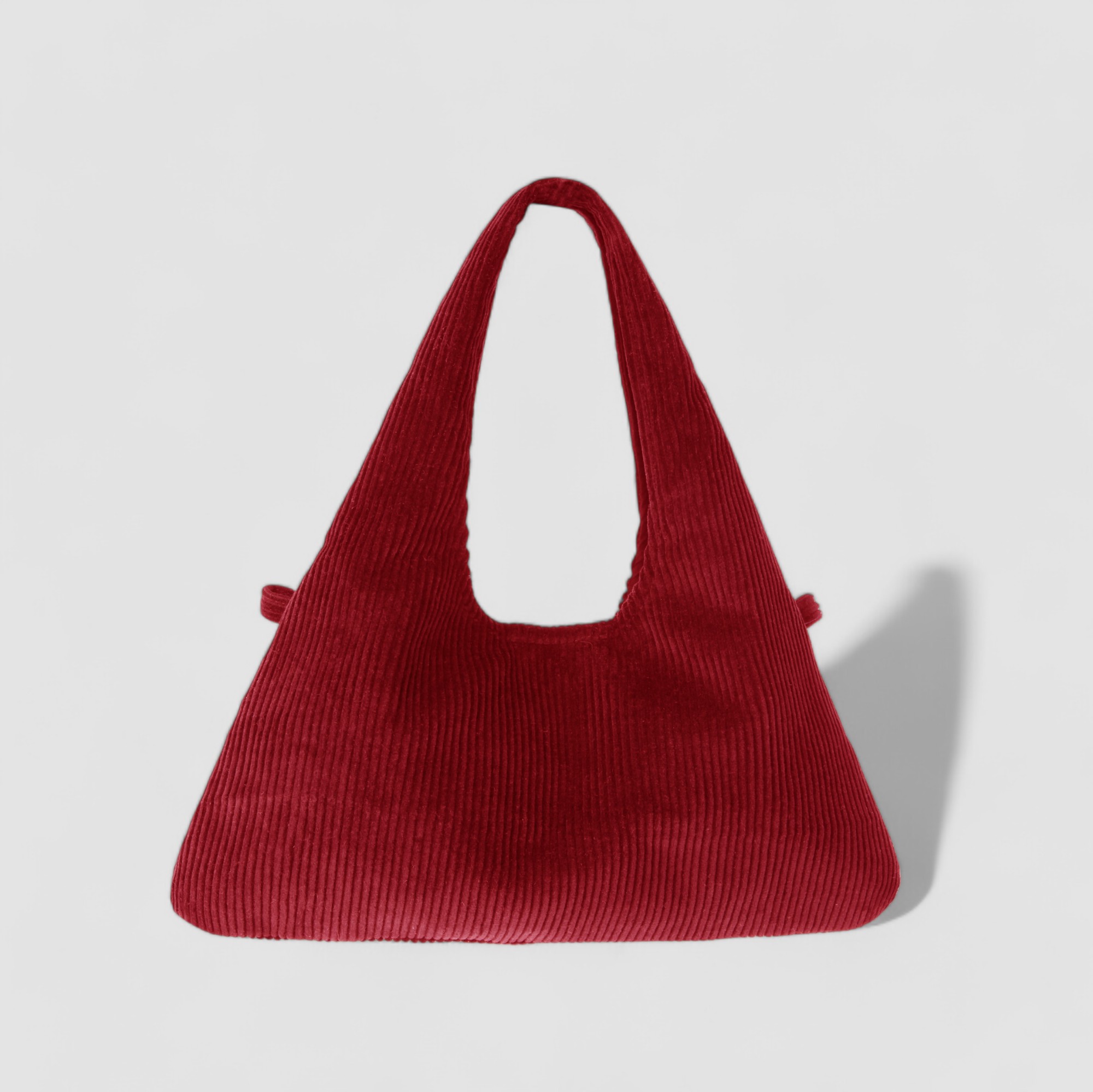 [ATIL STUDIO] 코듀로이 미니 리본 호보 도트 앤 크로스백 _ [레드] - 상세 이미지 4