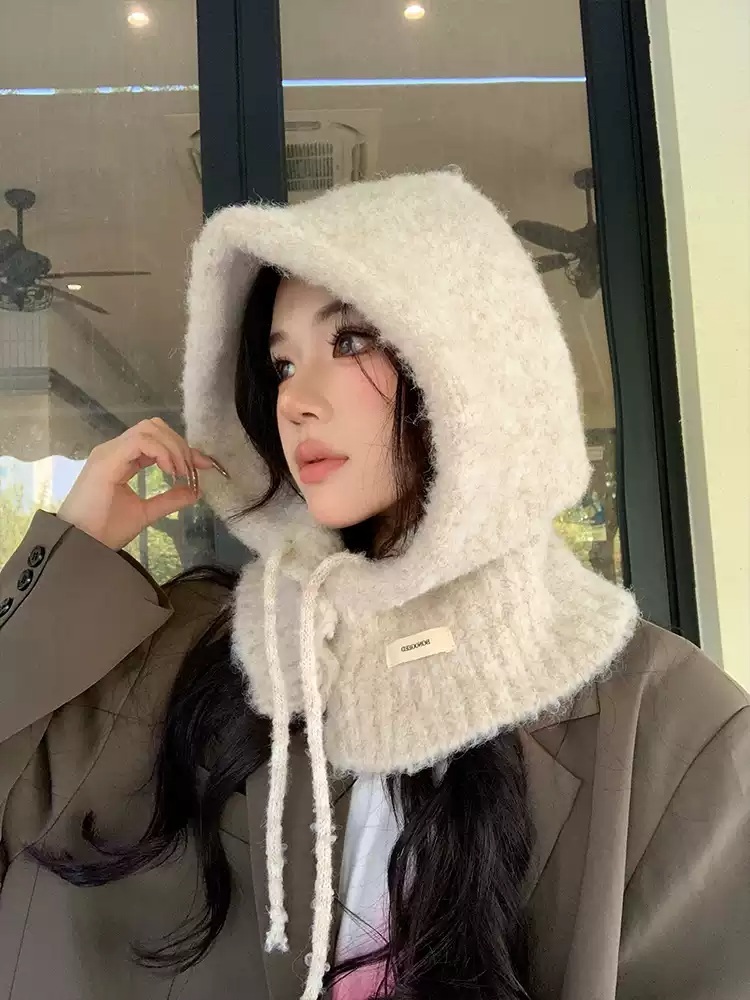 연예인 바라클라바 후드모자 니트스카프 넥워머 따뜻한 여성 가을 겨울 9컬러 - 상세 이미지 5