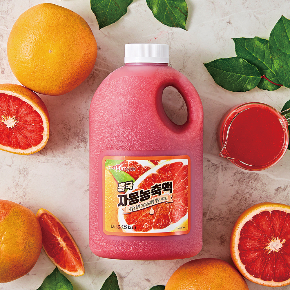 흥국 자몽 농축액 플러스 1.5L 2개 에이드 원액 시럽 - 상세 이미지 2
