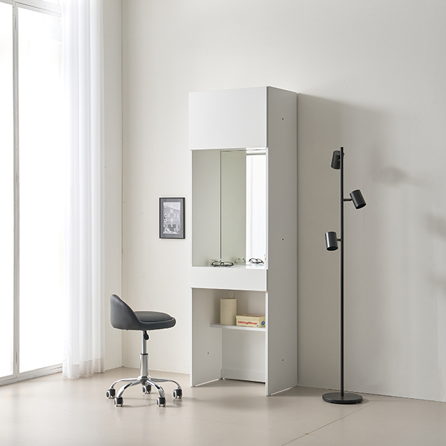 모노 월플렉스 시스템 키큰 화장대600 수납 틈새 서랍장 전신거울 화장대