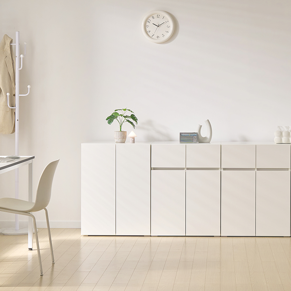 [기본형] 조아 수납장 모듈 다용도 거실 베란다 맘마존 (높은/서랍형 800), 3단, 화이트