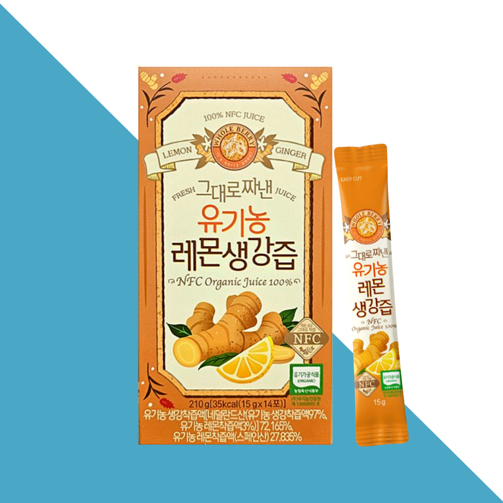 홀베리 레몬생강즙 레몬 생강 착즙 유기농 14포X1개 - 상품 이미지