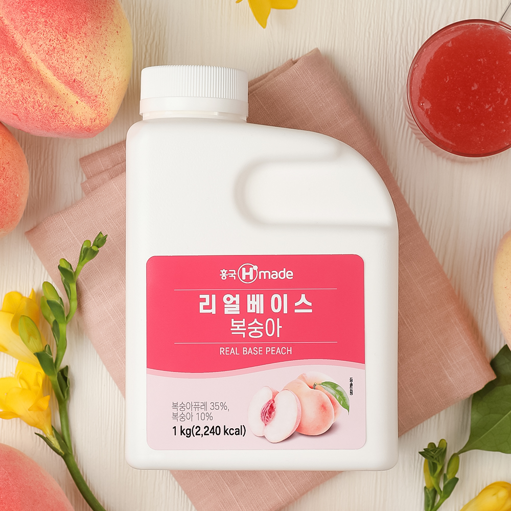 흥국 리얼 베이스 복숭아 1kg 2개 스무디 에이드 - 상세 이미지 2
