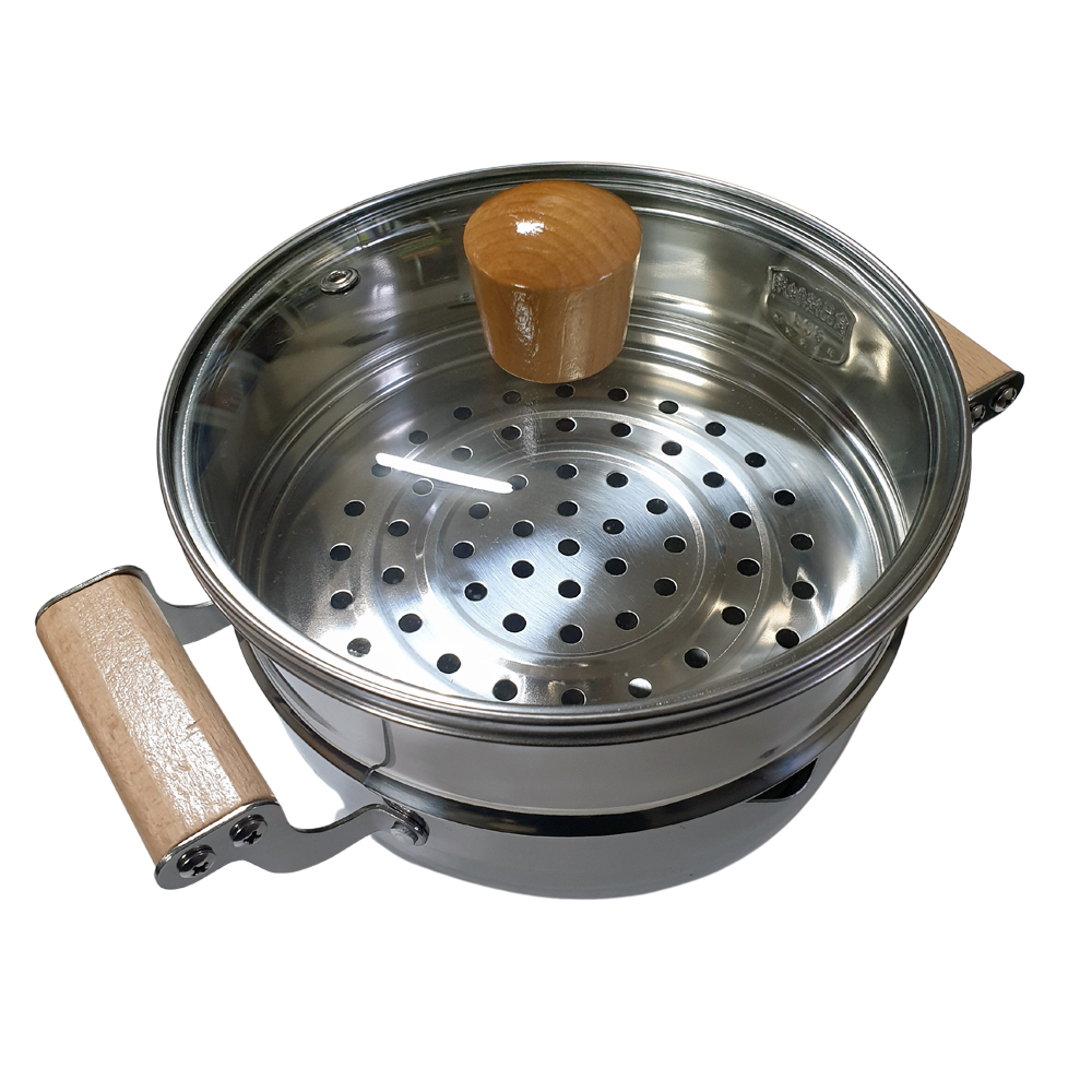 스텐 찜기 이유식 만두 야채 떡 수육 찜냄비 찜통 세트 20cm - 상품 이미지