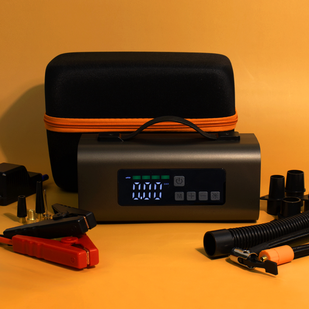칼더 점프스타터 타이어 공기압 주입기 겸용 자동차 배터리방전 충전 휴대용 대용량 공기 플로우