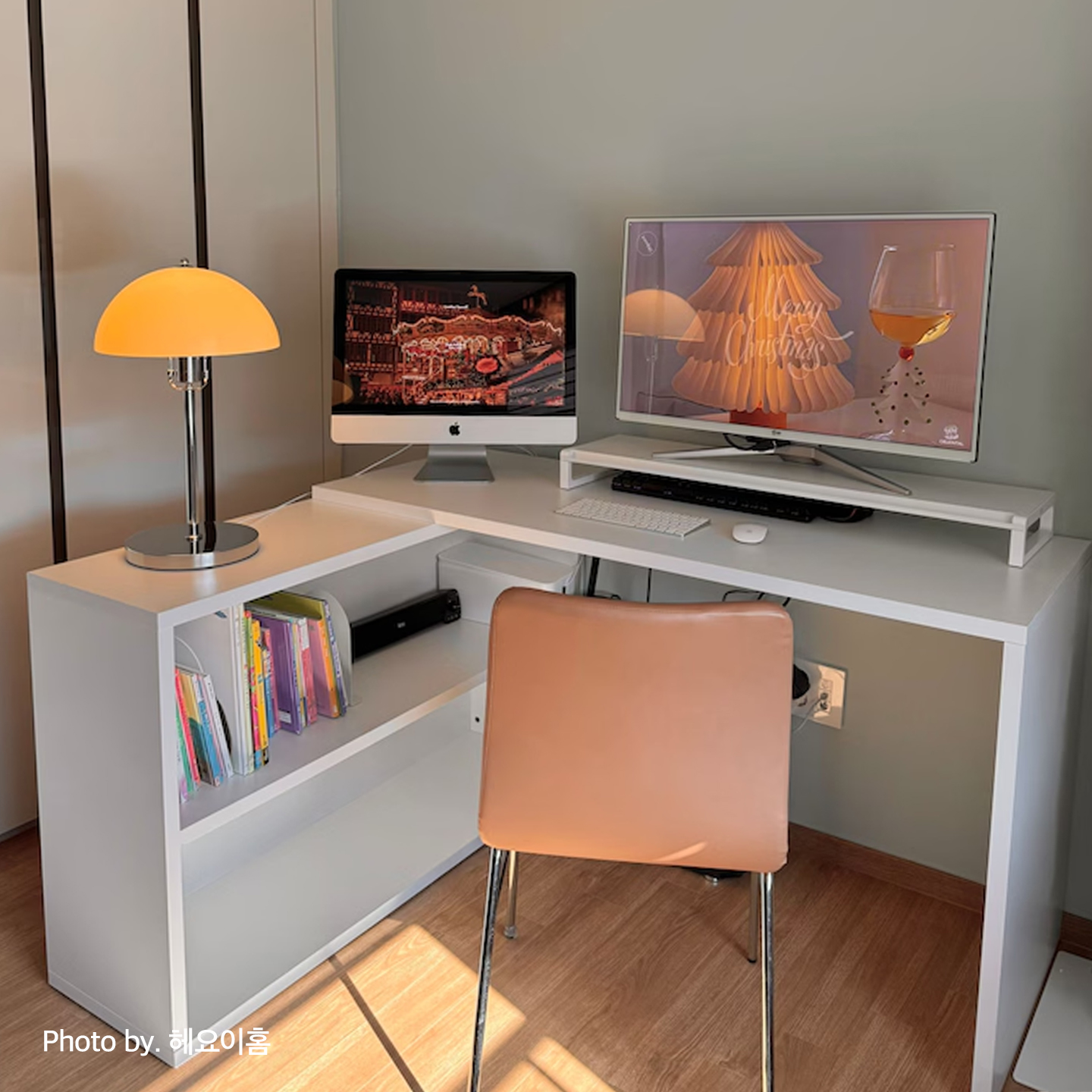 베스트리빙 아이비 ㄱ자 L형 코너형 책상 학생 컴퓨터 1400 와이드 데스크