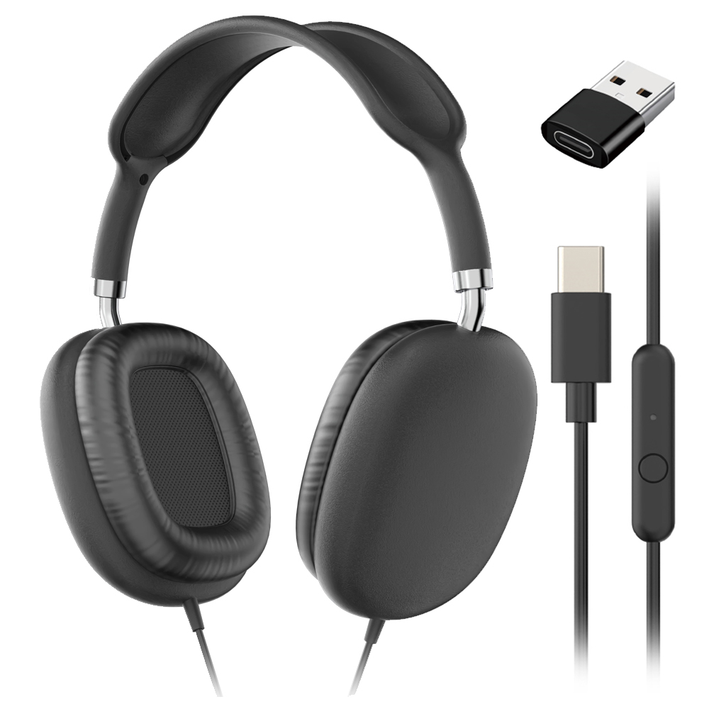 C타입 + USB 유선 헤드셋 마이크 초등학생 어학용 게이밍 인강용 컴퓨터 PC 노트북 게임 사무용 어린이 콜센터 - 상품 이미지