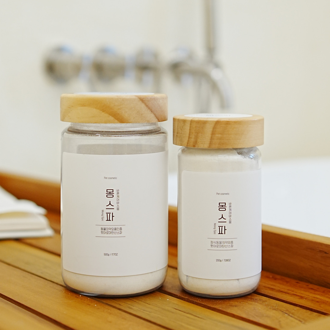 바스몽 몽스파 몽단이 강아지 지루성 피부염 단모종 천연 비누 샴푸 입욕제 스파 세트 : 바스몽