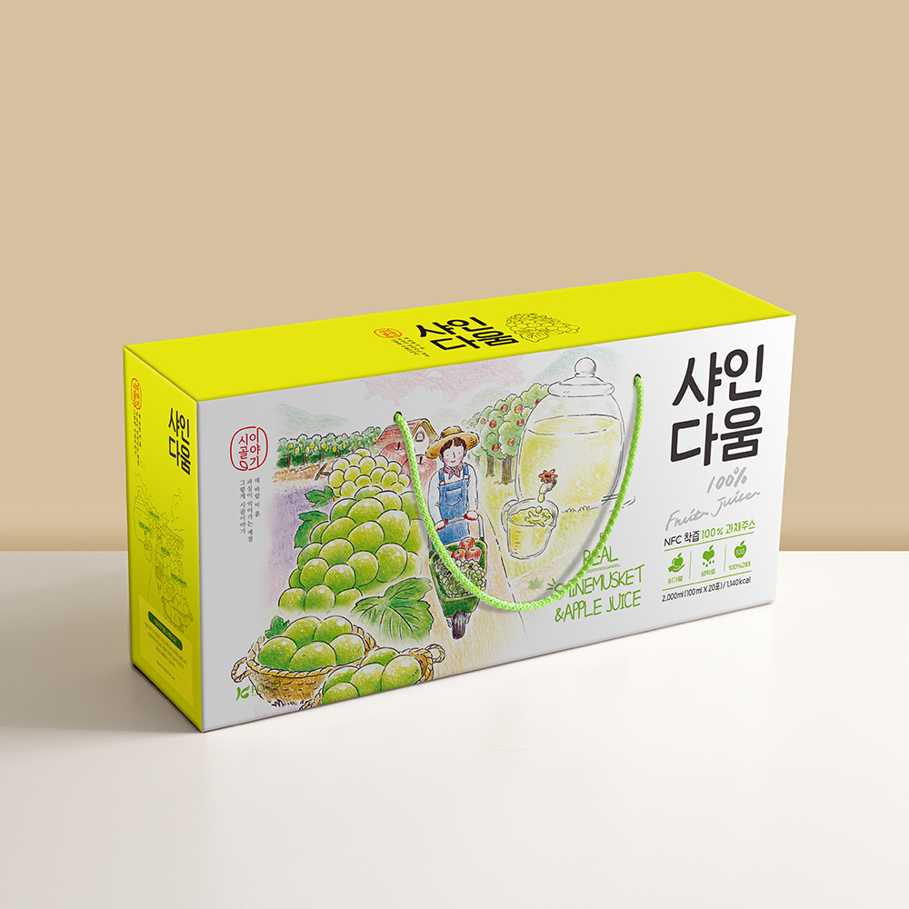 [옵션형] 샤인다움 국내산샤인머스캣과 사과를 착즙한 과채주스 100ml  20포/10포 - 상세 이미지 2
