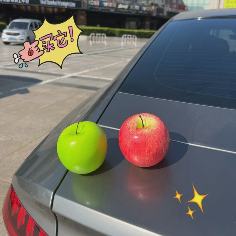 자동차 과일 장식 차량용 소품 인테리어 사과 귀여운 모형 부착형 접착형 A - 상세 이미지 3