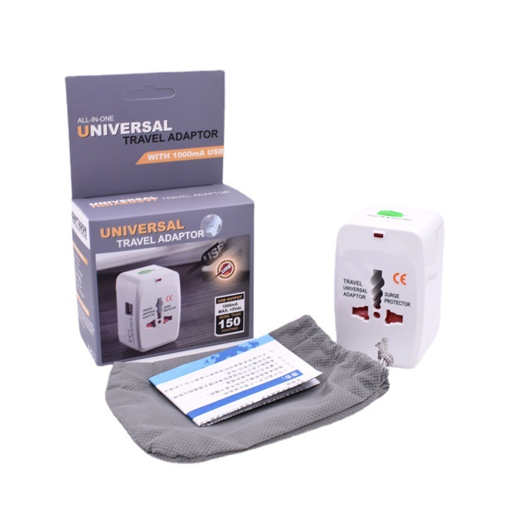 하나로OK 듀얼 USB포트 여행용 어댑터 돼지코 110V-240V 미국 EU UK AU플러그 올인원 - 상품 이미지