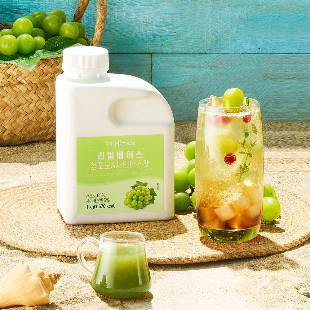 흥국 리얼 베이스 청포도&샤인머스캣 1kg 2개 에이드 스무디