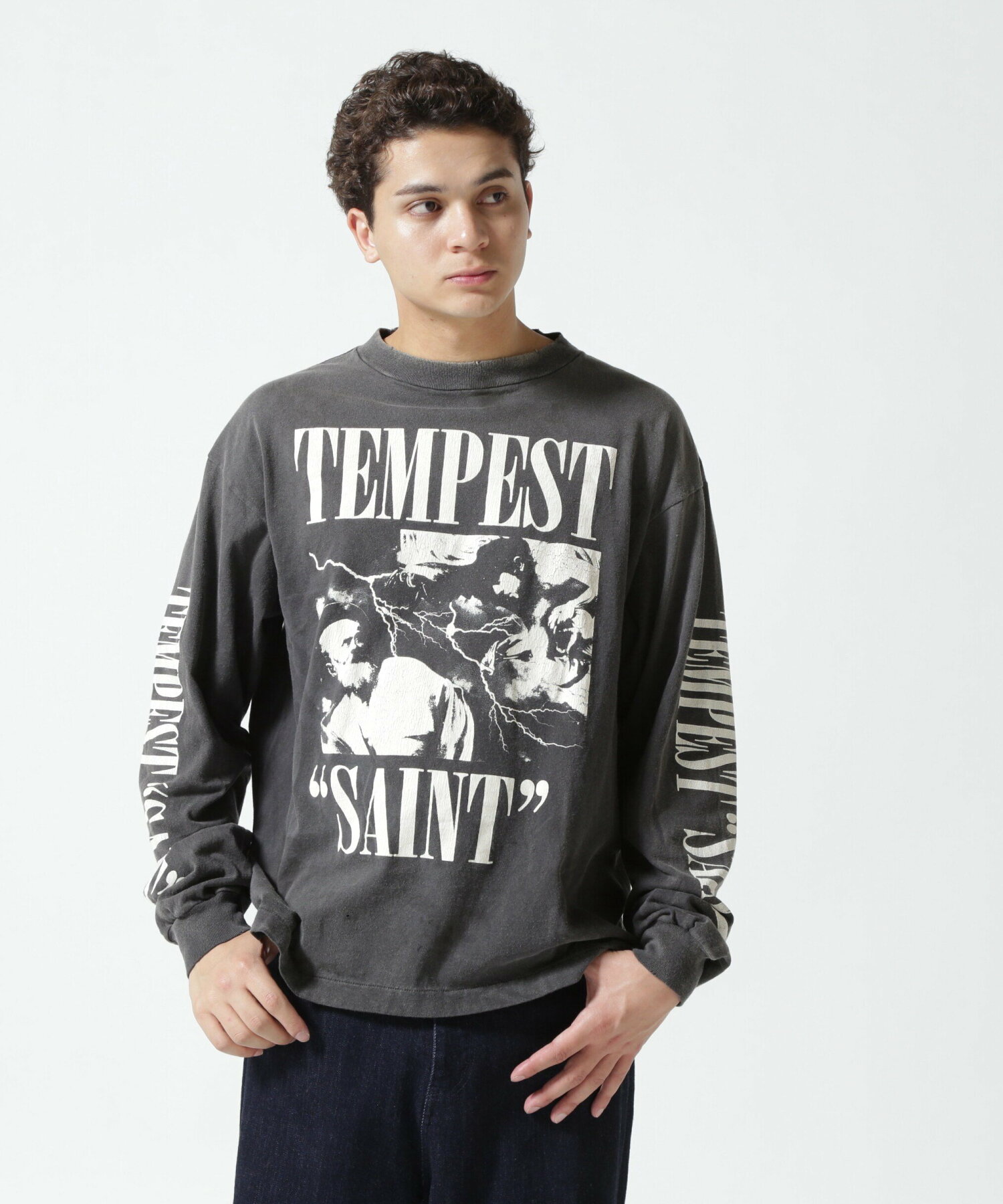 세인트 미카엘 SAINT MICHAEL LS TEE TEMPEST 남성 티셔츠 블랙 - 상세 이미지 4