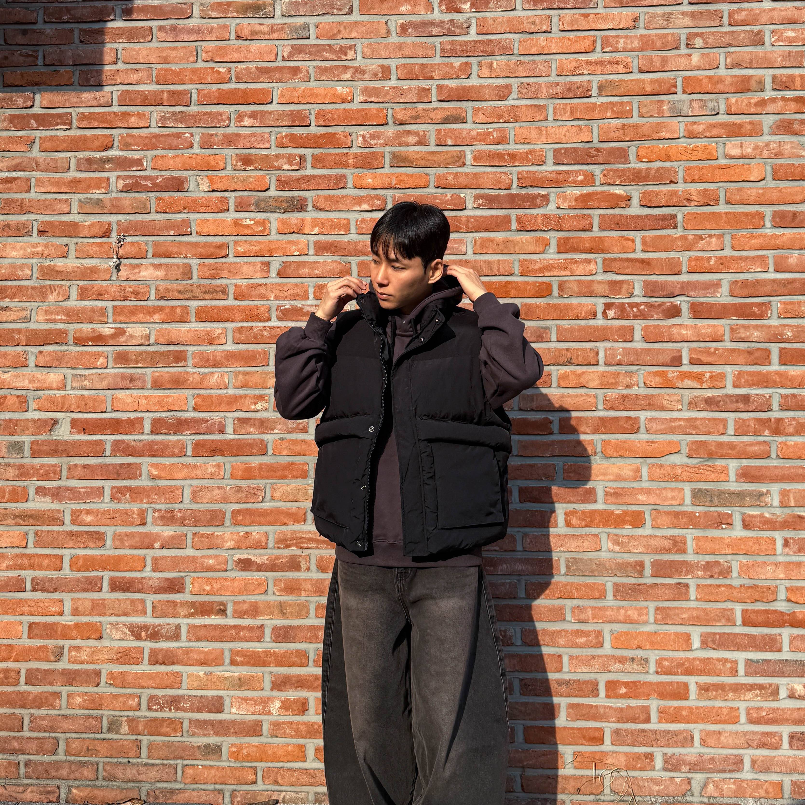 남자오버핏패딩조끼 남자패딩베스트 패쪼 - 상세 이미지 4