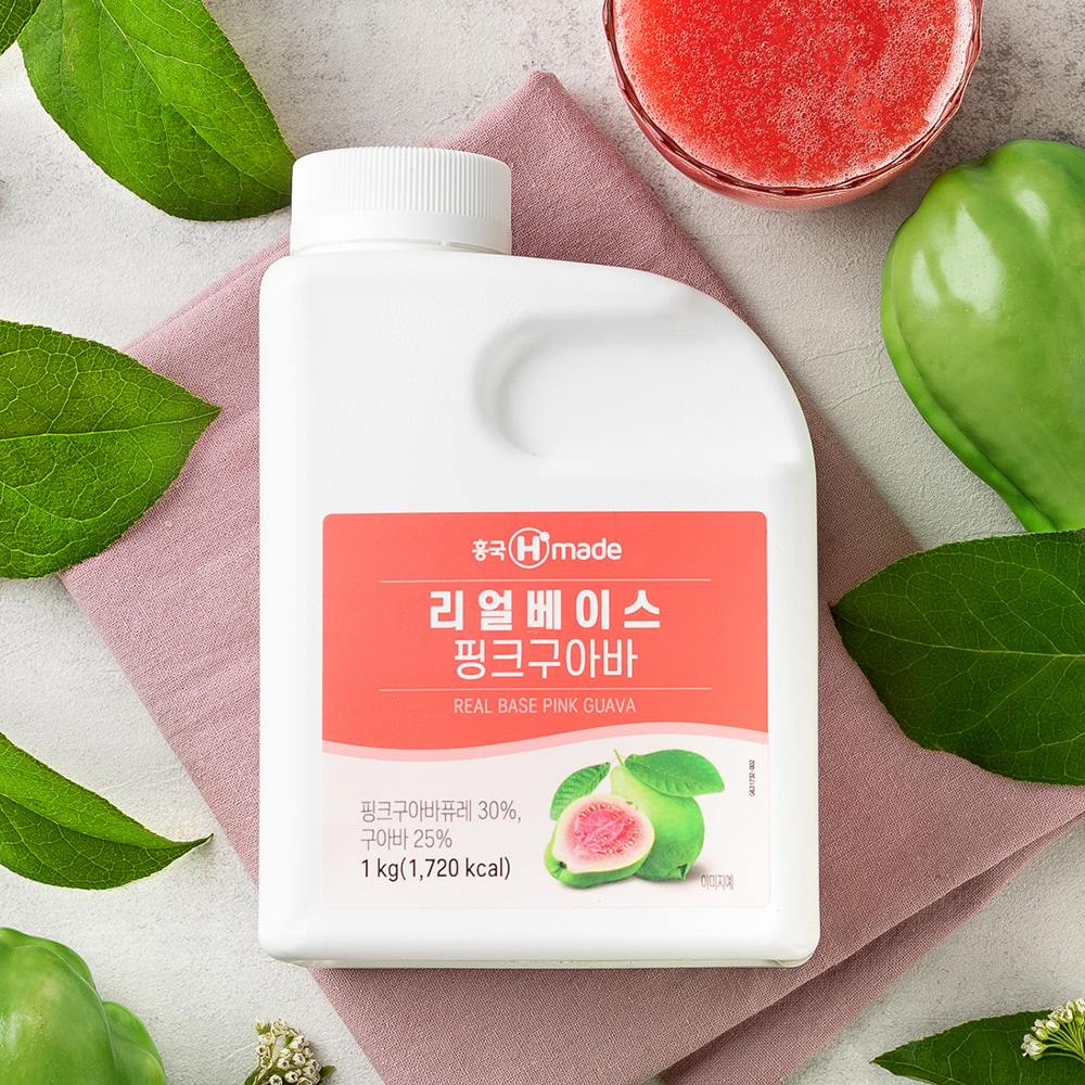 흥국 리얼 베이스 핑크 구아바 1kg 2개 퓨레 에이드 주스 - 상세 이미지 2