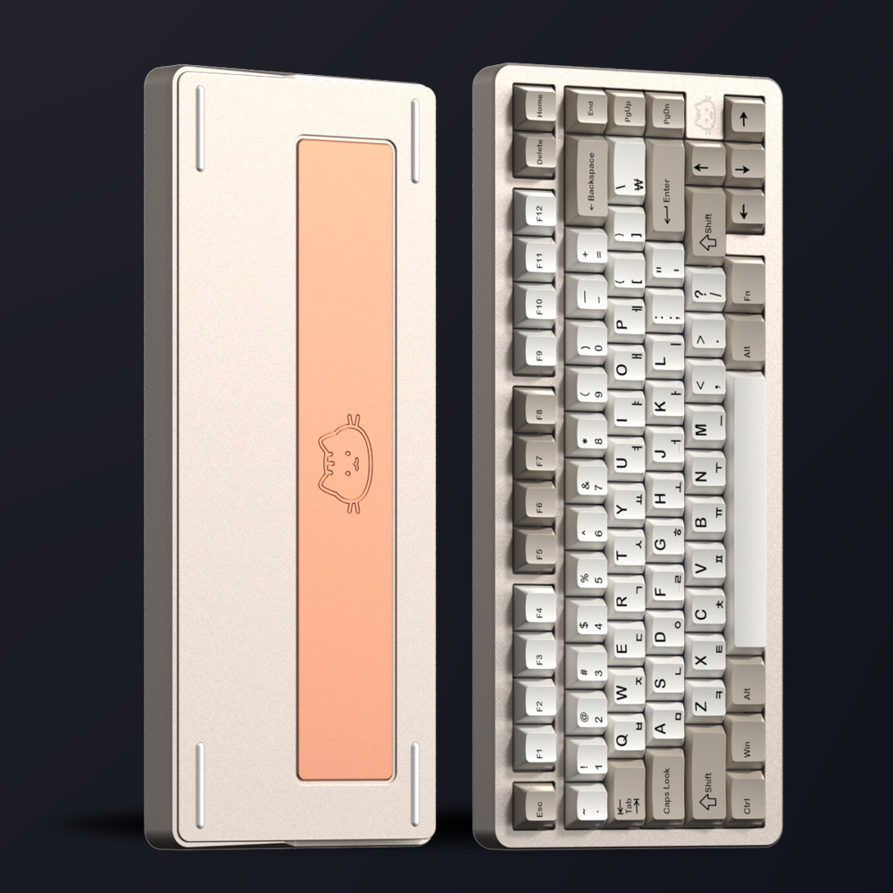 가츠 위캣7맥스 골드 풀알루미늄 아이 패드 폰 휴대 유 무선 블루투스 단축키 조약돌 키보드