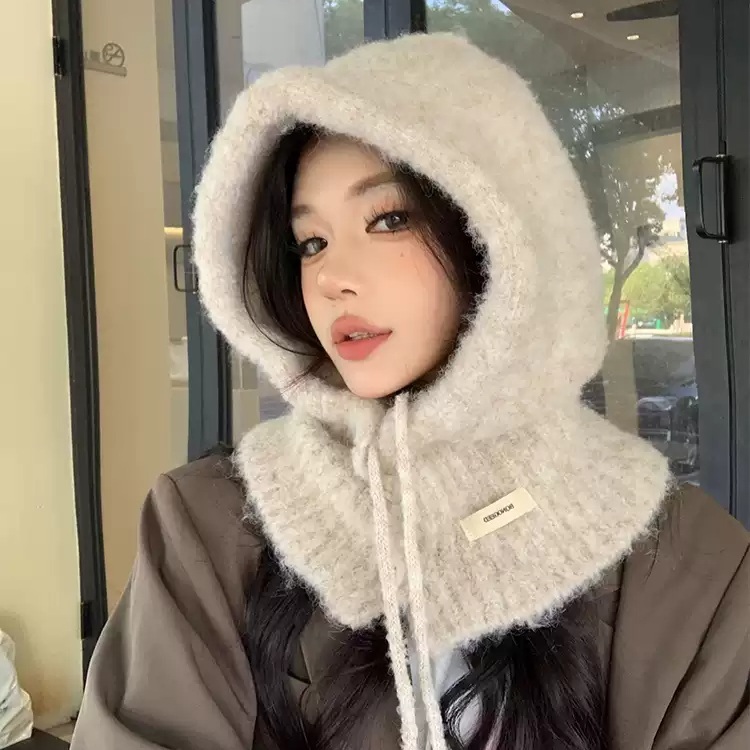 연예인 바라클라바 후드모자 니트스카프 넥워머 따뜻한 여성 가을 겨울 9컬러 - 상품 이미지