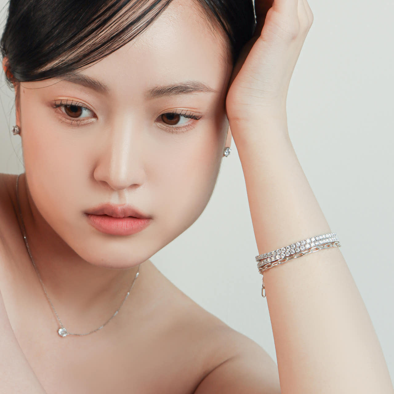 실버 모이사나이트 테니스팔찌 3mm 1부 - 상세 이미지 4