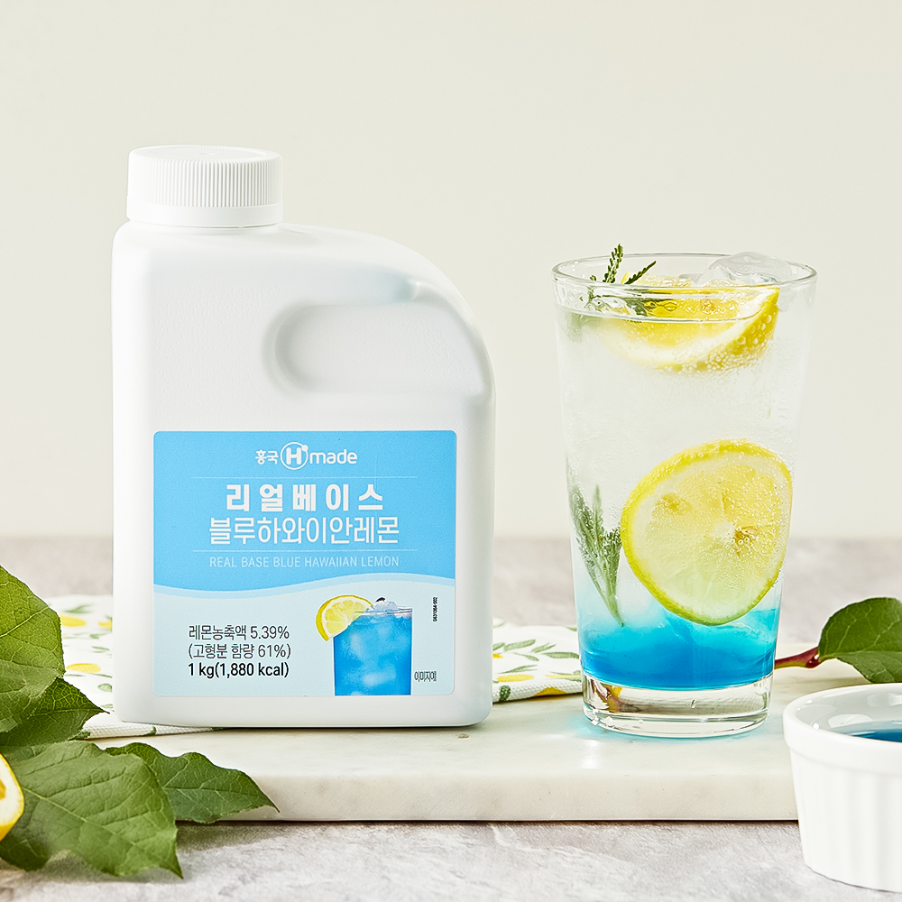 흥국 리얼 베이스 블루하와이레몬 1kg 2개 에이드 카페 - 상품 이미지