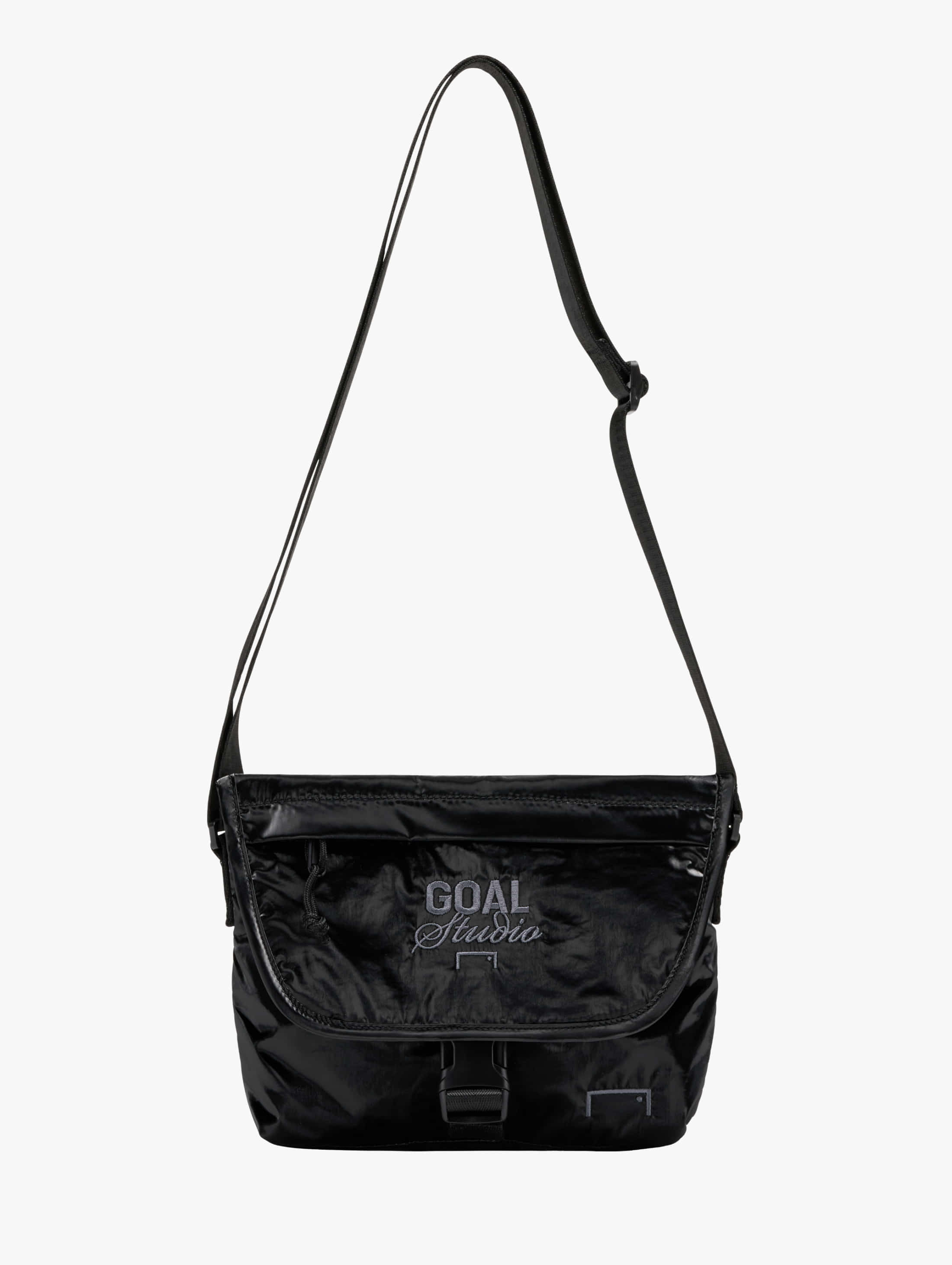 GLOSSY MINI CROSS BAG-BLACK - 상품 이미지