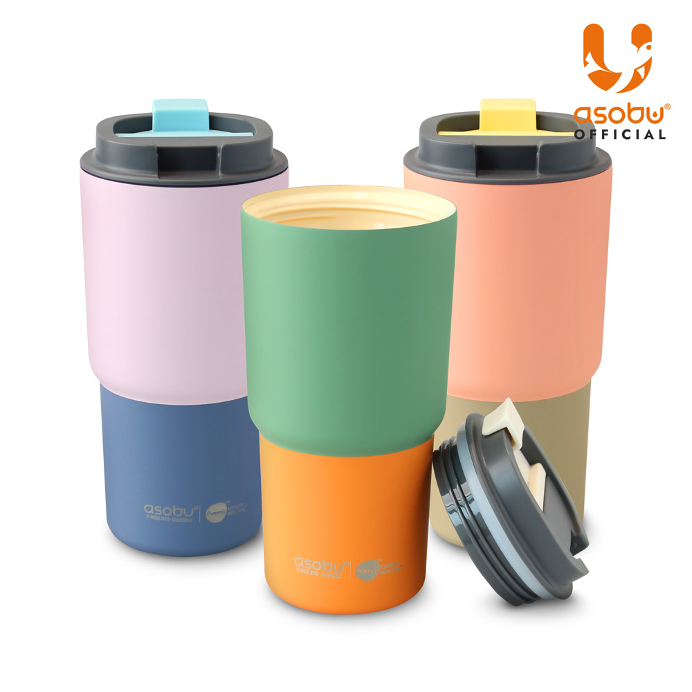 아소부 세라믹코팅 스텐 보온보냉 퓨라믹 텀블러 픽미업 파스텔 650ml, 파스텔핑크 - 상세 이미지 5