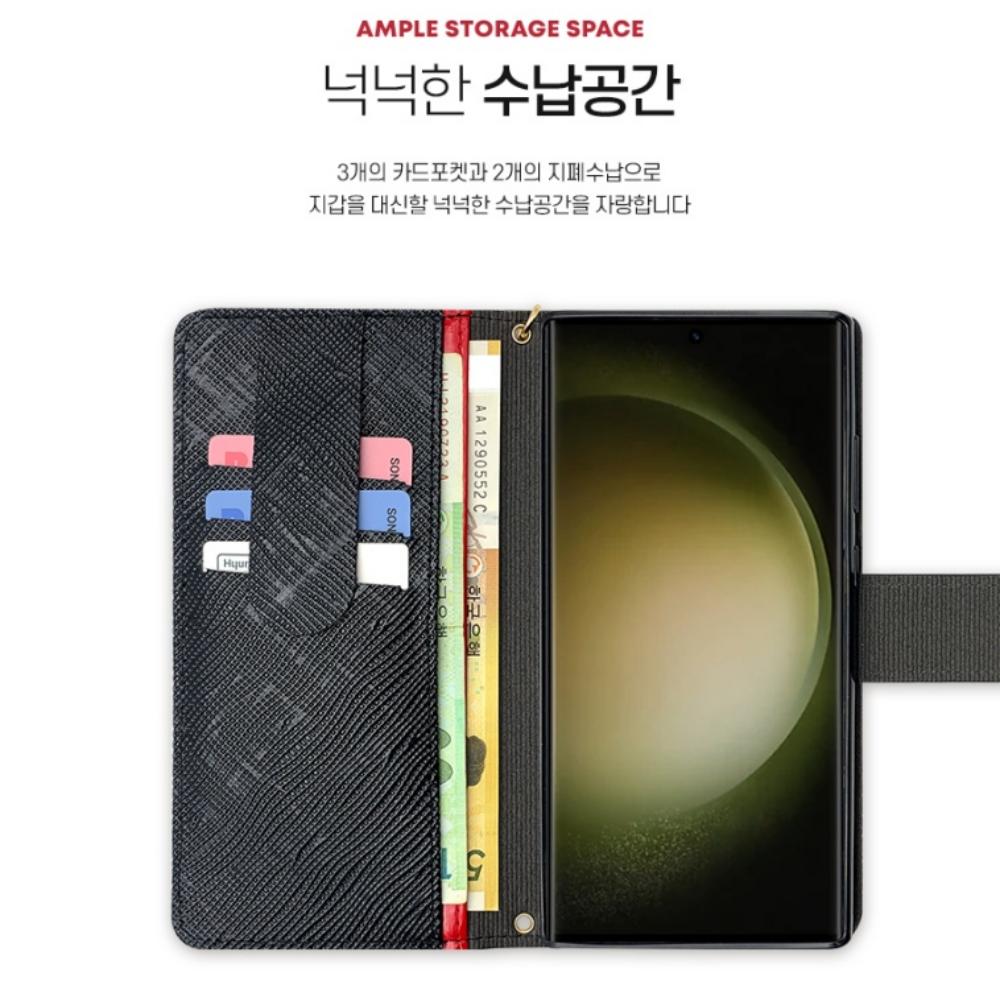 LG Q6 LGM-X600L 지갑 케이스 소가죽 카이잔 - 상세 이미지 3