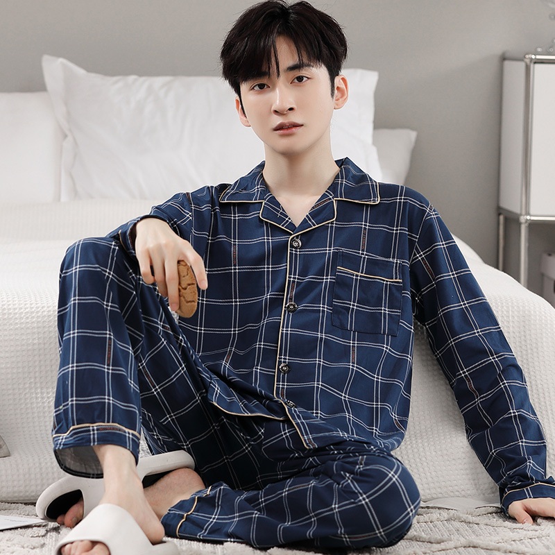 레이온 편안한 남성 사계절 잠옷 캐주얼 Homewear 상하의 세트 - 상세 이미지 5