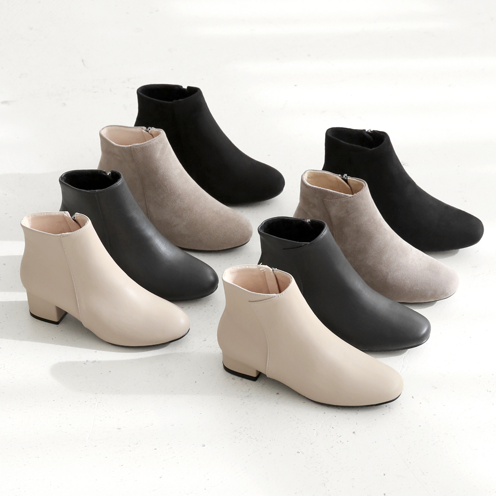 여성 빅사이즈 부츠 발편한 가죽 스웨이드 앵클 기모부츠